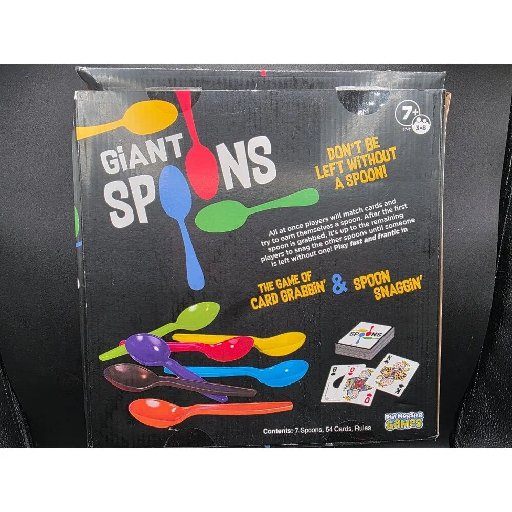 Giant Spoons Card Game For Ages 7+  Includes 7 Spoons & 54 Cards  PlayMonster Ga